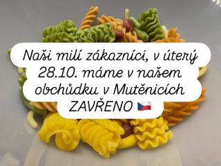 Ve státní svátek v úterý 28.10. máme náš kamenný obchůdek ZAVŘENO. Děkujeme za pochopení 🇨🇿