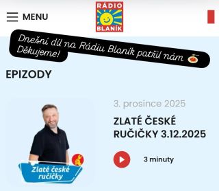 V dnešním podcastu (3.12.2025) na Rádiu Blaník 📻, věnující se zlatým českým ručičkám, jsme měli tu čest povykládat něco...